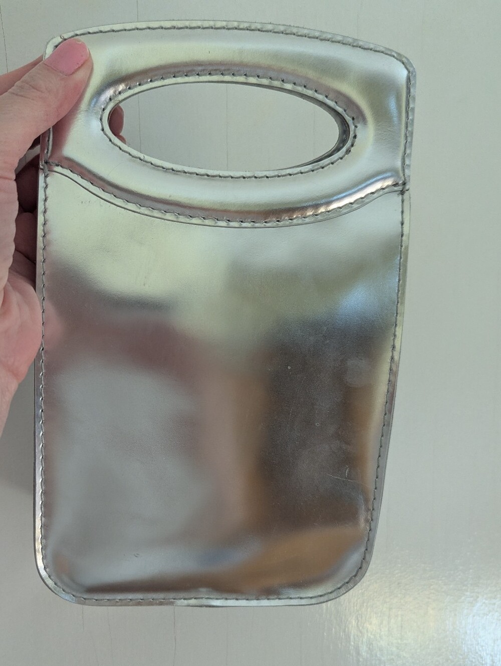 Madewell Silver Leather Bag